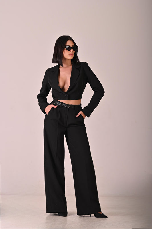 Completo giacca crop e pantalone